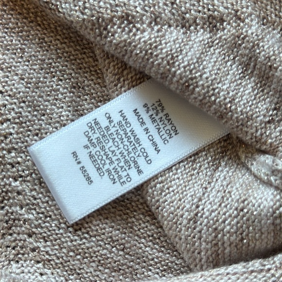 Like New Express Women’s Dress Bodycon Lightweight knit Tan Cream & silver XS - Picture 11 of 14